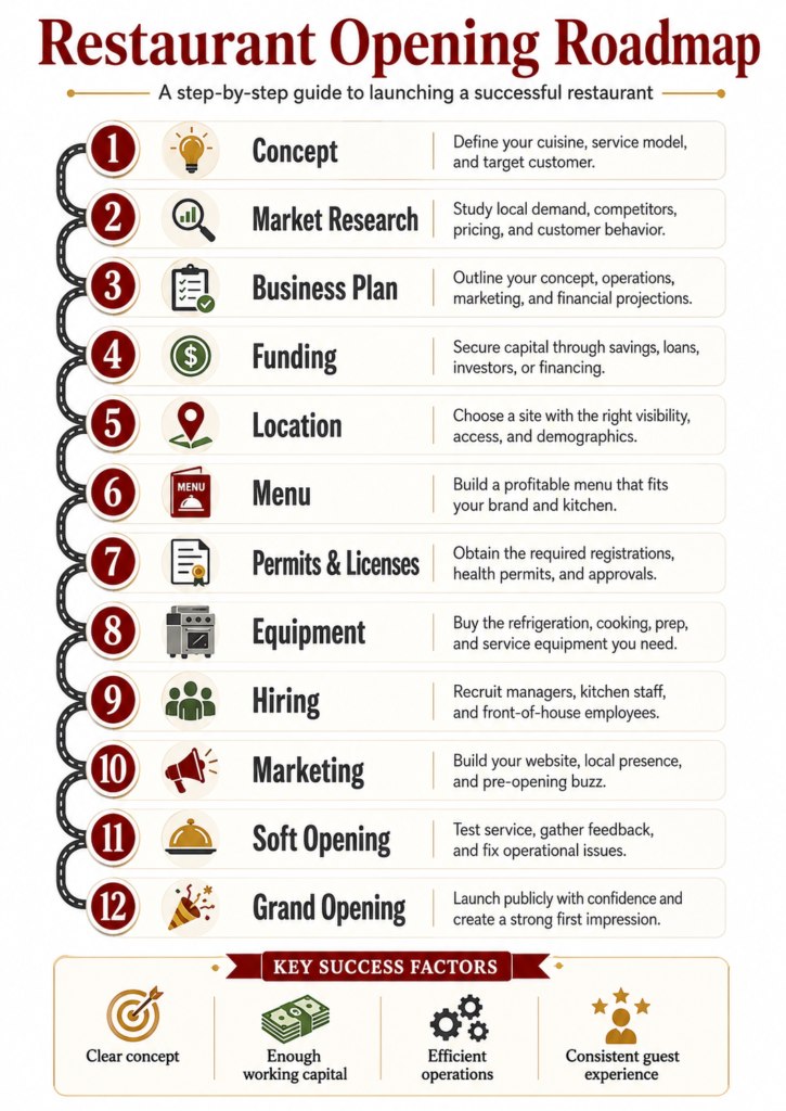 Restaurant Opening Roadmap Infographic