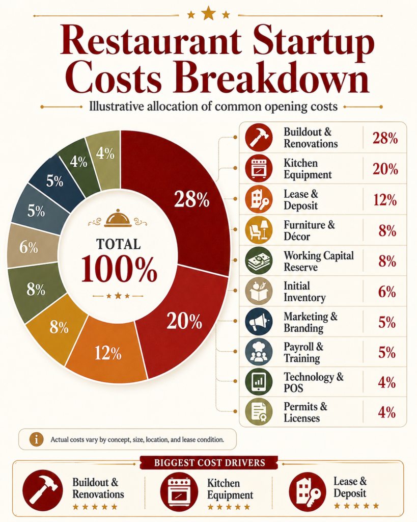 restaurant startup costs infographic